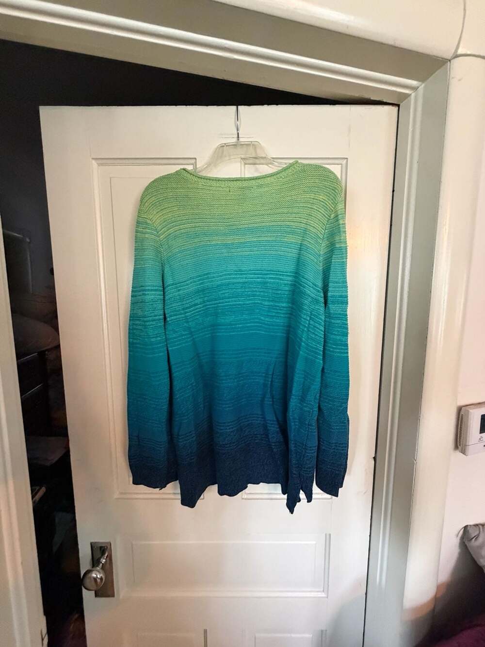 Chaps Women's Green to Blue Ombré Knit Pullover Sweater Size 2X - Picture 5 of 5